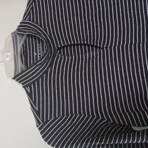 Keyhole mockneck striped ribbed long sleeve, medium, American eagle?